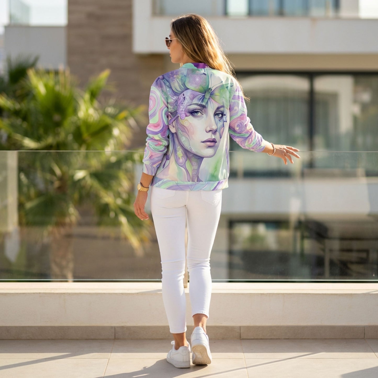 PSYFORM Unisex Bomber Jacket | Surreal Psychedelic All-Over Print | Streetwear Unisex Bomber Jacket