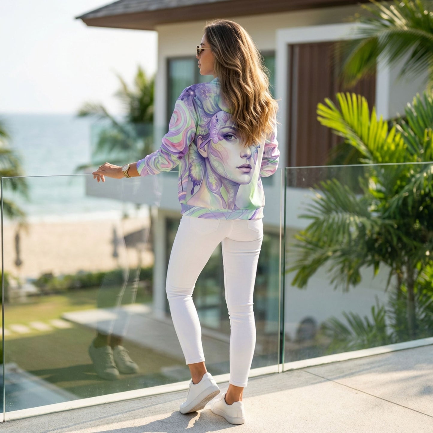 PSYFORM Unisex Bomber Jacket | Surreal Psychedelic All-Over Print | Streetwear Unisex Bomber Jacket