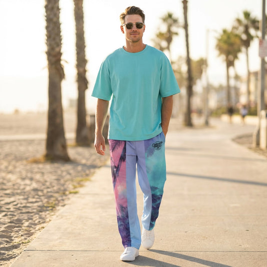 California Love Wide-leg joggers | Streetwear Unisex Wide-leg joggers | Vaporwave Aesthetic