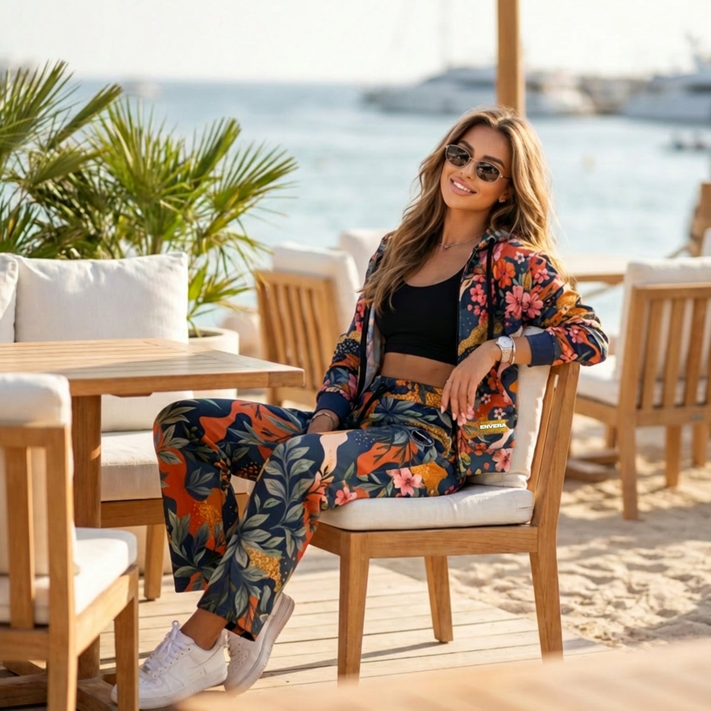 VIBRANT REBEL Floral camouflage unisex Wide-leg joggers, bold streetwear joggers, colorful camo design