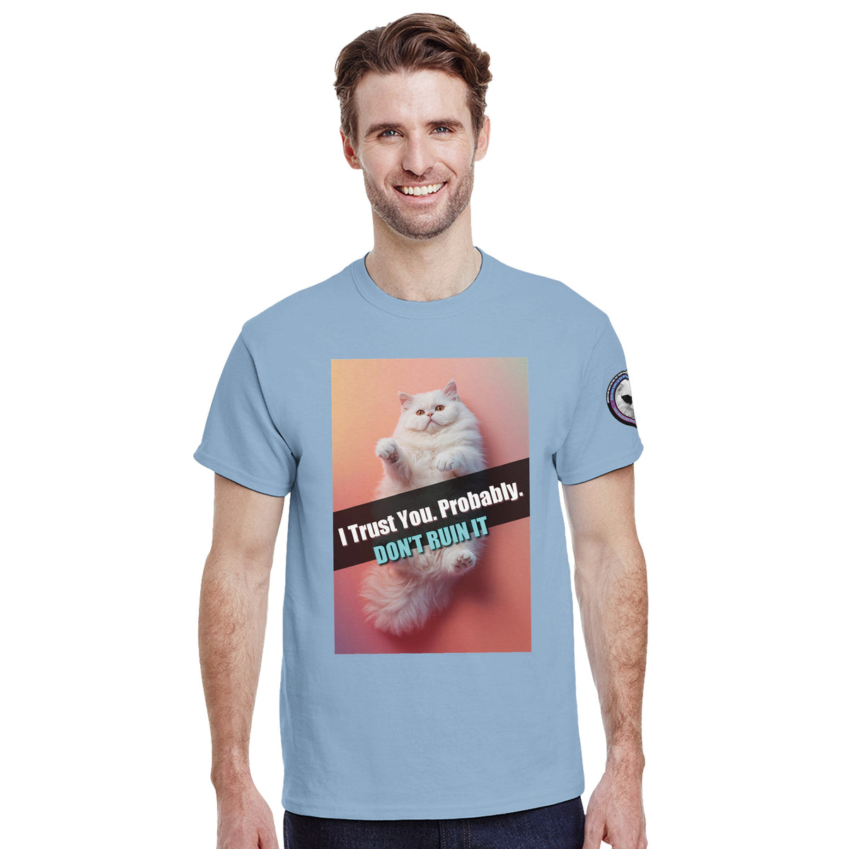 funny persian cat shirt, cat lover shirt, cute cat T-shirt, fluffy persian cat graphic tee, cat mom gift, cat dad gift, funny pet shirt, blue-eyed cat, humorous cat apparel, feline lover gift, kawaii cat shirt, animal lover T-shirt