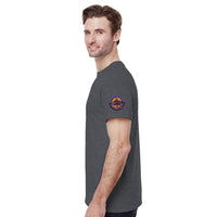 Justice Angel heavyweight unisex streetwear T-shirt featuring a powerful female winged angel holding a sword and balanced scales in a bold graphic design