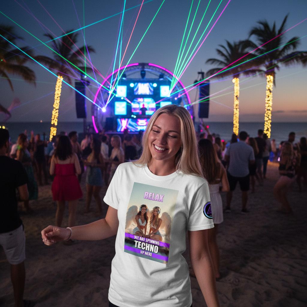 Heavenly Techno Angels T-Shirt | Cloud DJ Girls | Rave & EDM Lover Gift