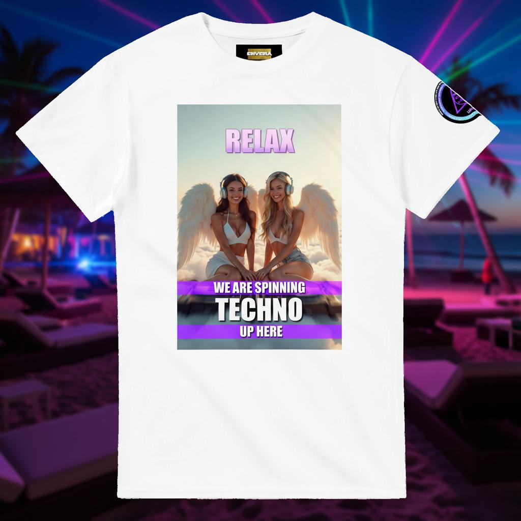 Heavenly Techno Angels T-Shirt | Cloud DJ Girls | Rave & EDM Lover Gift