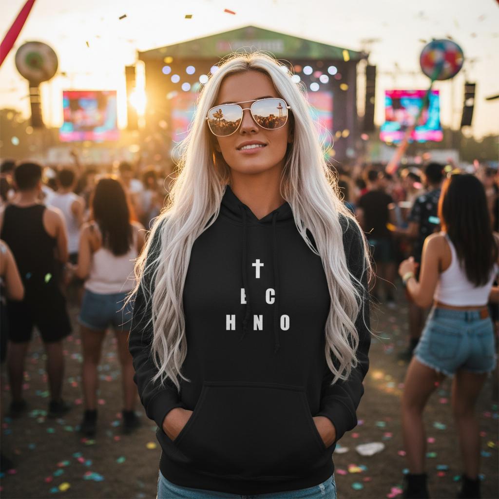 V - Heavenly Techno Angels Hoodie | Cloud DJ Girls | Rave & EDM Lover Gift