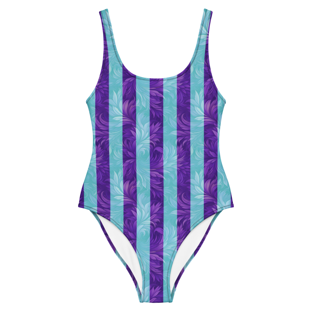purple-blue-striped-one-piece-swimsuit
